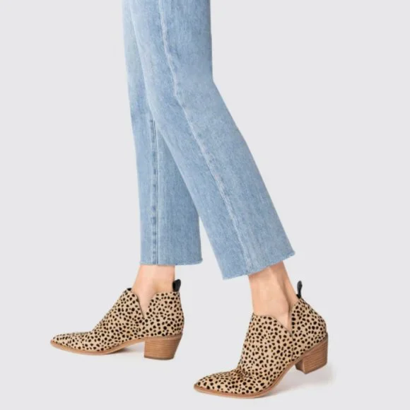 Dolce Vita Sonni Booties Cow Hide Animal Print Leopard Fall Shoes Chic Stylish - Picture 10 of 10